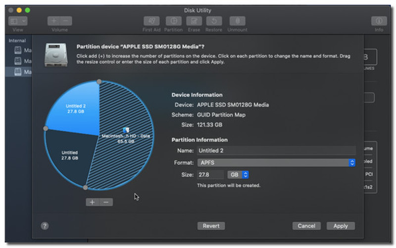 Utilidad de disco Eliminar partición en Mac