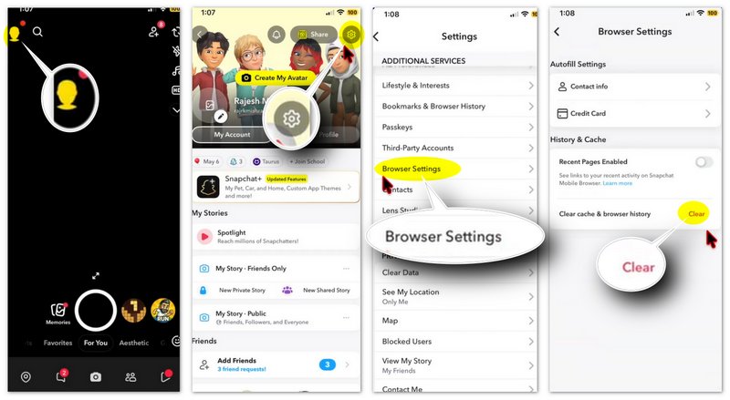 Borrar caché de Snapchat