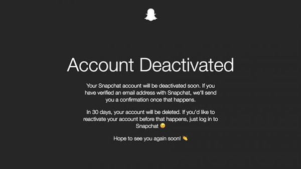 Eliminar cuenta en Snapchat