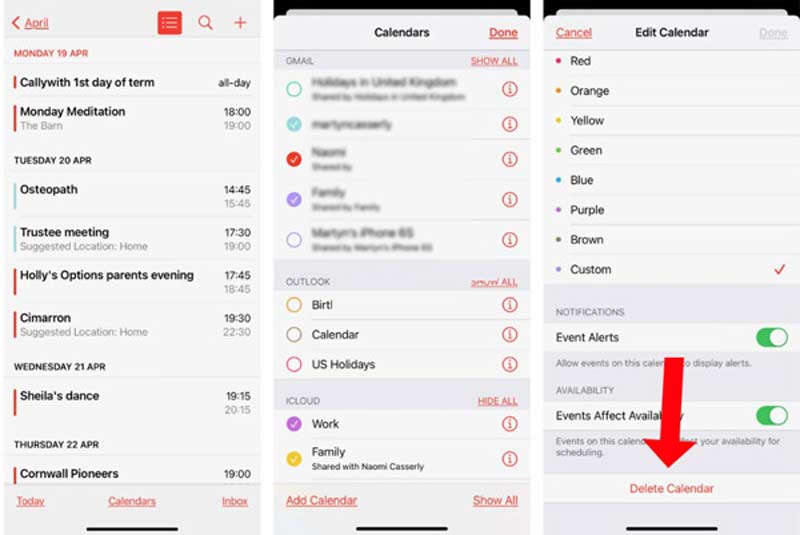 Eliminar calendarios de spam en iPhone