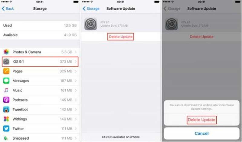 Eliminar iOS 10 o actualización anterior en iPhone
