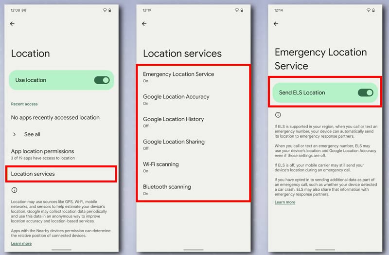 Deshabilitar servicios de ubicación específicos en Android