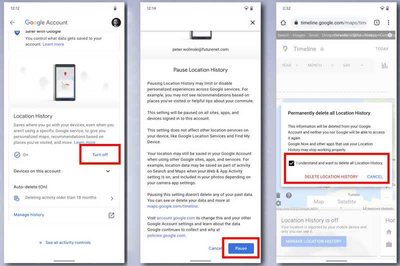 Administrar el historial de ubicaciones en Android