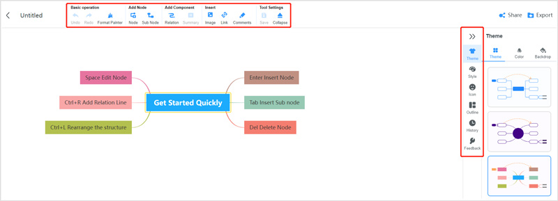 Dibujar un diagrama de araña en línea MindOnMap