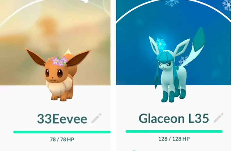 Eevee y Glaceon