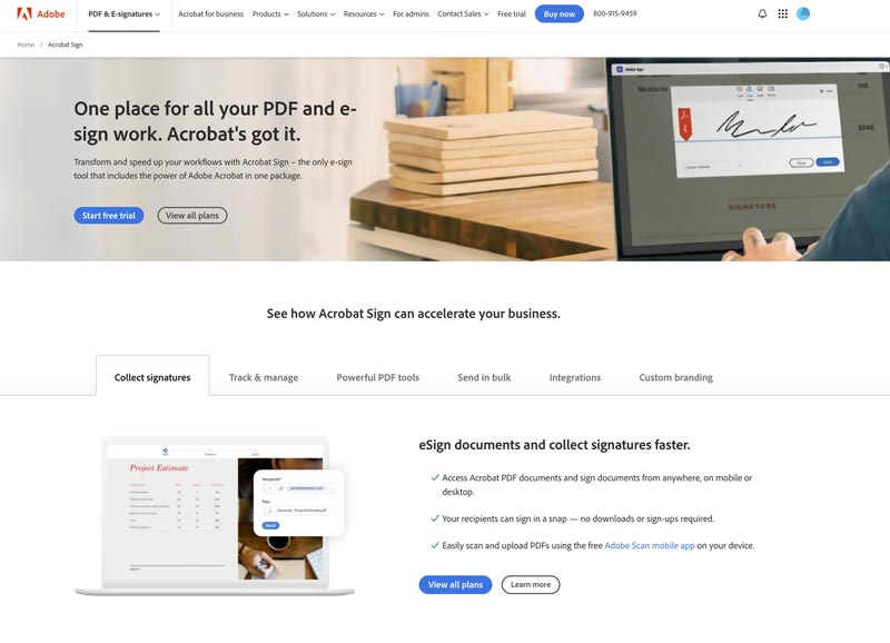 Herramienta de firma de Adobe Acrobat