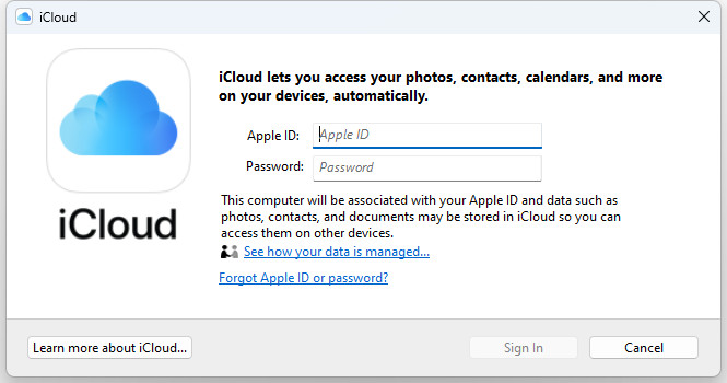 iCloud en Windows