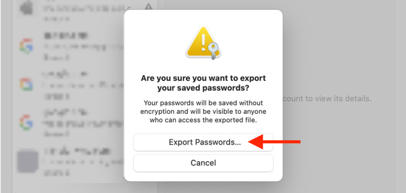 RExportar contraseñas de llavero de iCloud a CV