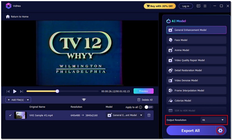 Cambiar resolución y formato