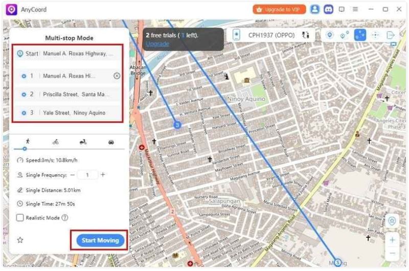 Pulsa Iniciar movimiento