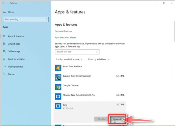 Desinstalar Bing en Windows 10