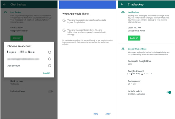 Copia de seguridad de los chats de WhatsApp de Android en Google Drive