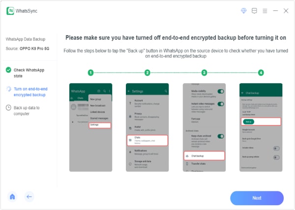 Copia de seguridad de Whatssync Android
