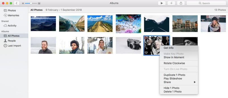 Ocultar fotos en Mac
