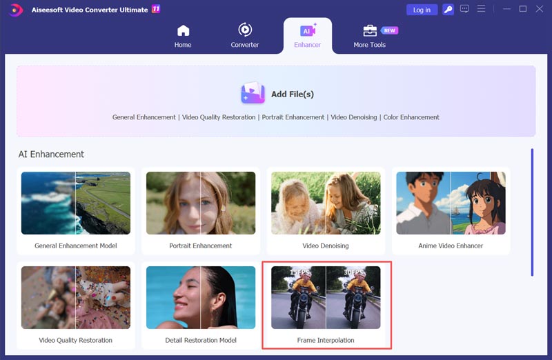 Interpolación de fotogramas del potenciador de IA Vcu