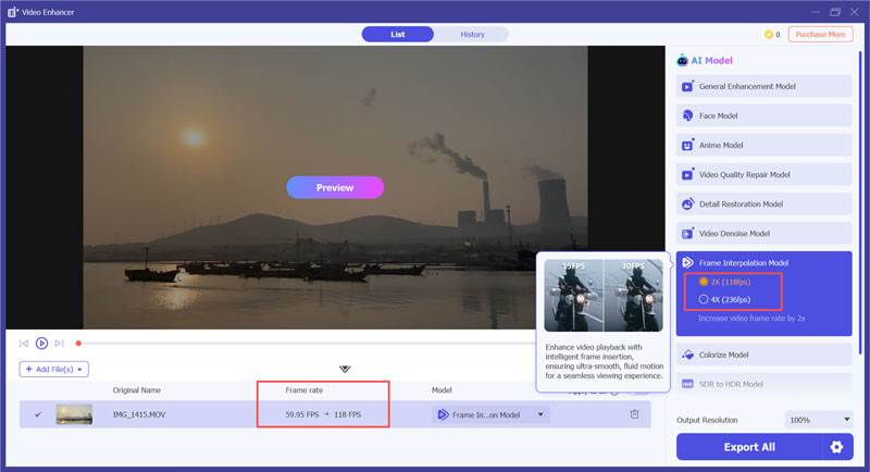 Mejora la velocidad de fotogramas Vcu