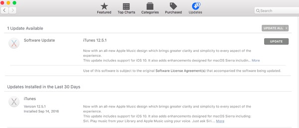 actualización de iTunes