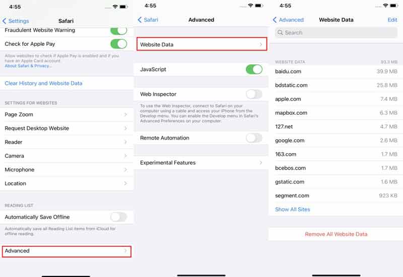 Verifique la configuración del iPhone para ver el historial