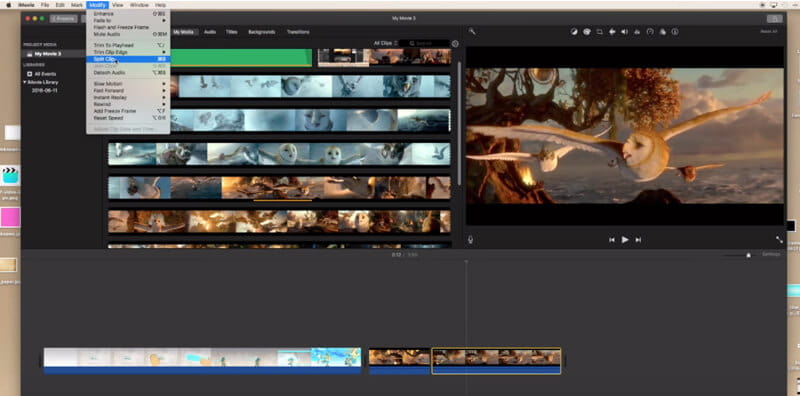 Dividir video en imovie