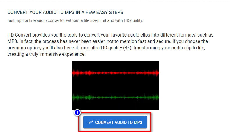 Haga clic en Convertir audio a MP3