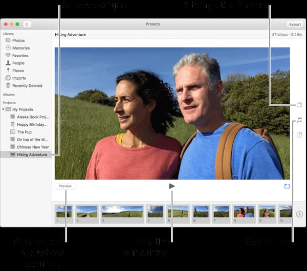 Presentación de iPhoto en Mac