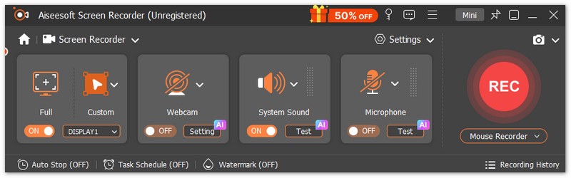 Graba un video tutorial con Aiseesoft Screen Recorder.