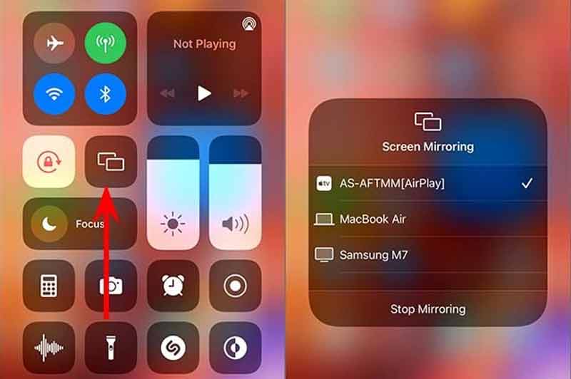 Inicie Screen Mirroring desde iPhone
