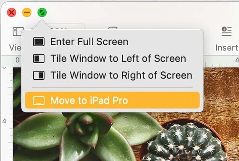 Opciones de pantalla completa de MacOS