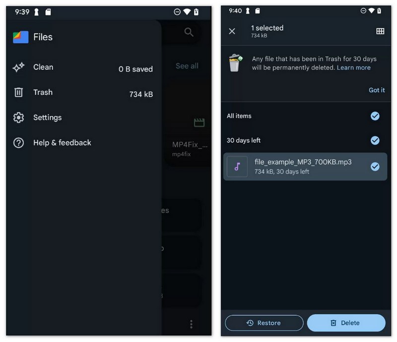 Recuperar música perdida en el administrador de archivos de Android