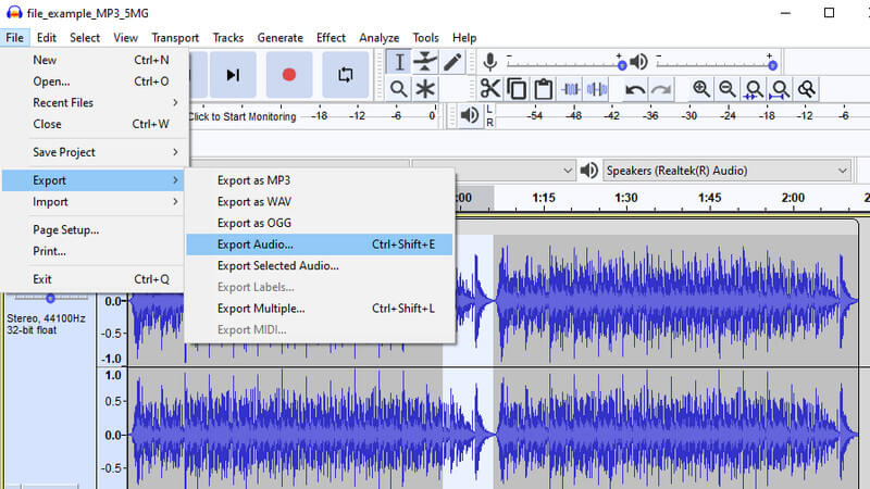 Exportar audio editado