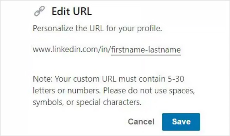 Editar URL de LinkedIn