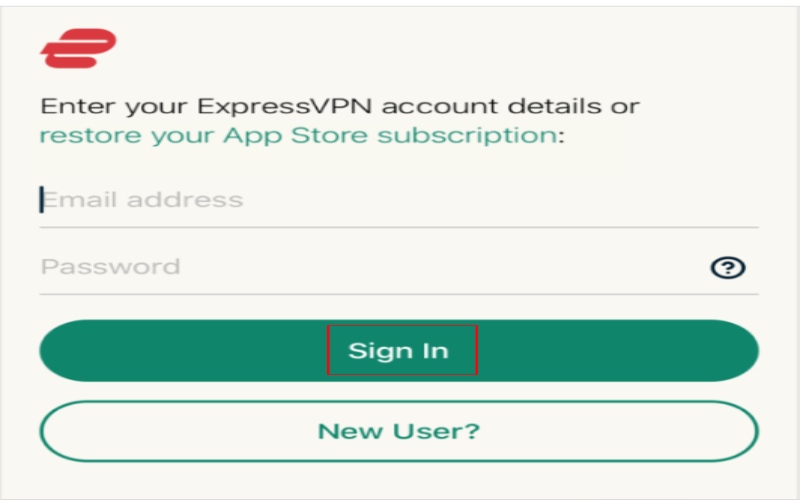 Iniciar sesión en ExpressVPN
