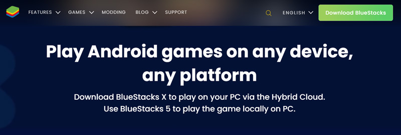 Sitio web de BlueStacks