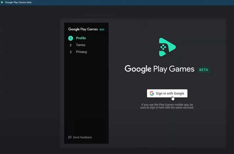 Iniciar sesión en Google Play Gmae PC
