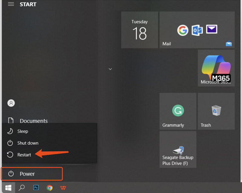 Reiniciar el menú Inicio de Windows 10 en la computadora portátil