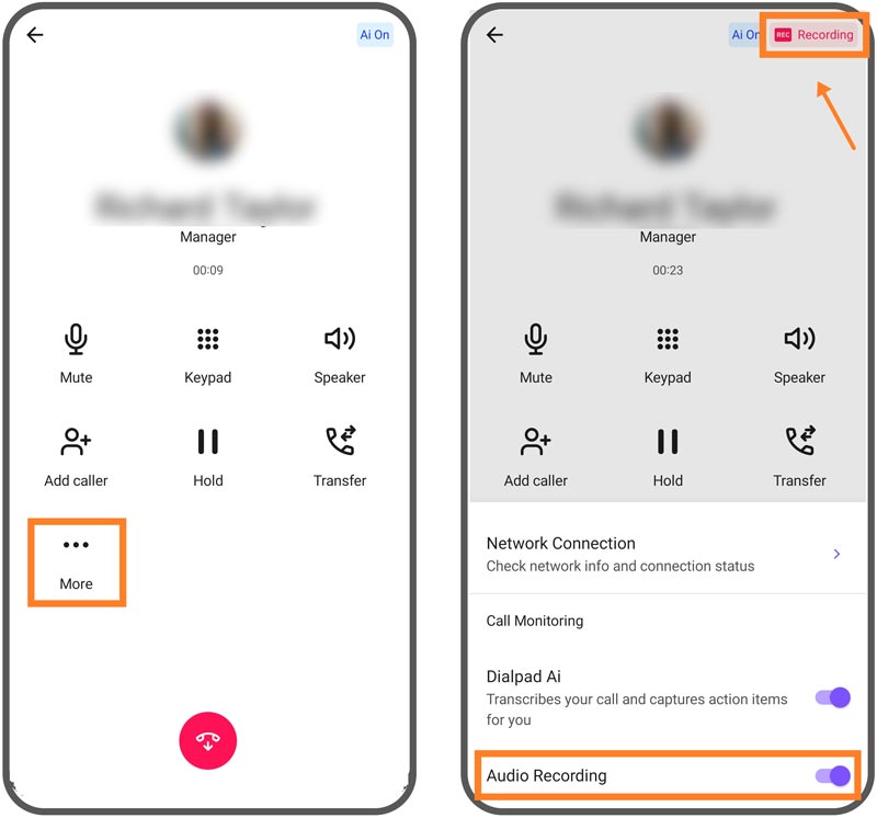 Grabación de llamadas telefónicas en el teclado de Android