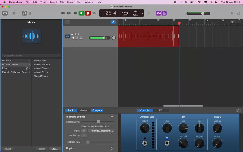 Grabar audio con GarageBand en Mac