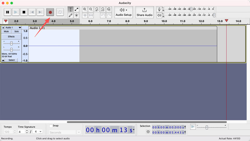 Grabar audio con Audacity para Mac