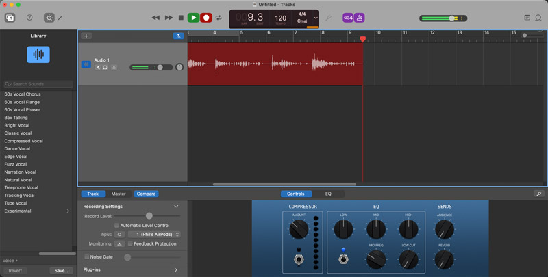 Grabar audio con GarageBand para Mac