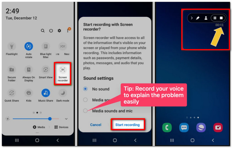 Record Google Voice Android