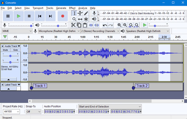 Grabar audio de computadora Audacity