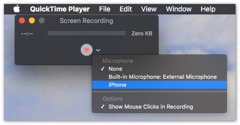 Choose Your Iphone Device When Recording Using Quicktime