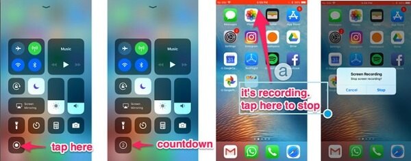 grabador de pantalla iphone ios11