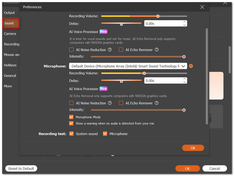 Editar la configuración de sonido