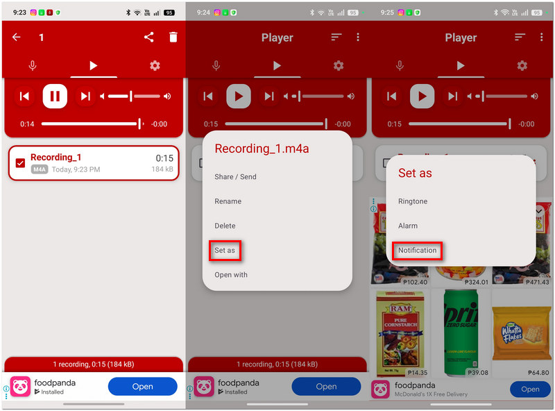Seleccionar sonido de notificación