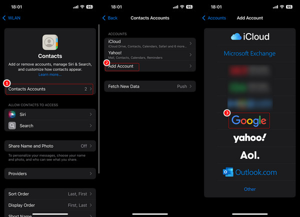 Recuperar contactos con Google