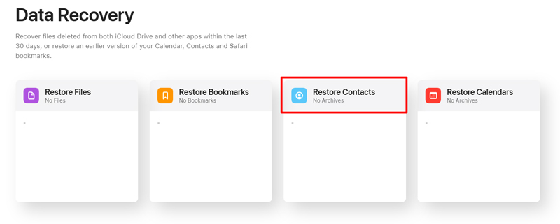 Restore Contacts with iCloud