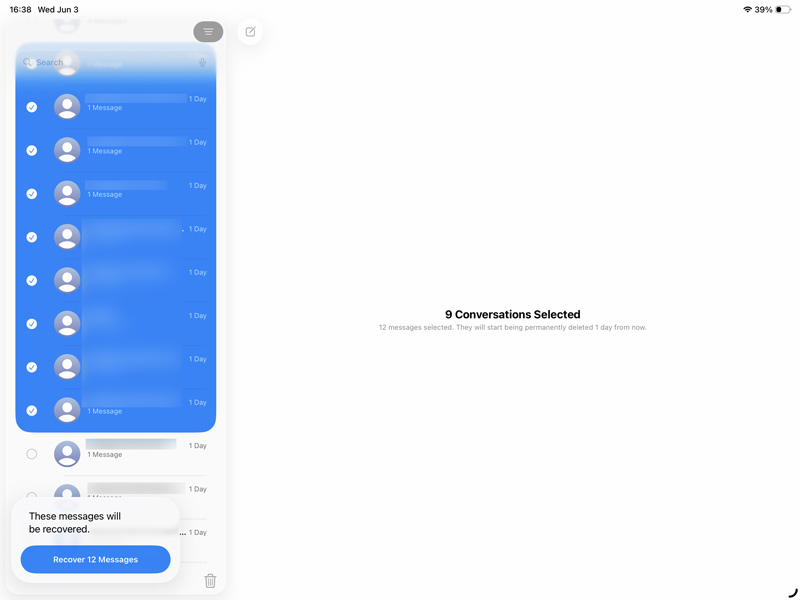Recuperar mensajes eliminados en iPad desde la aplicación