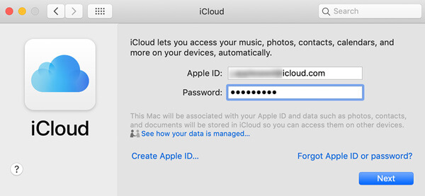 Inicie sesión en iCloud