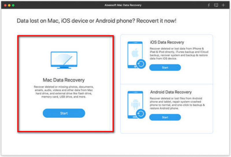 Abra Recuperación de datos de Mac